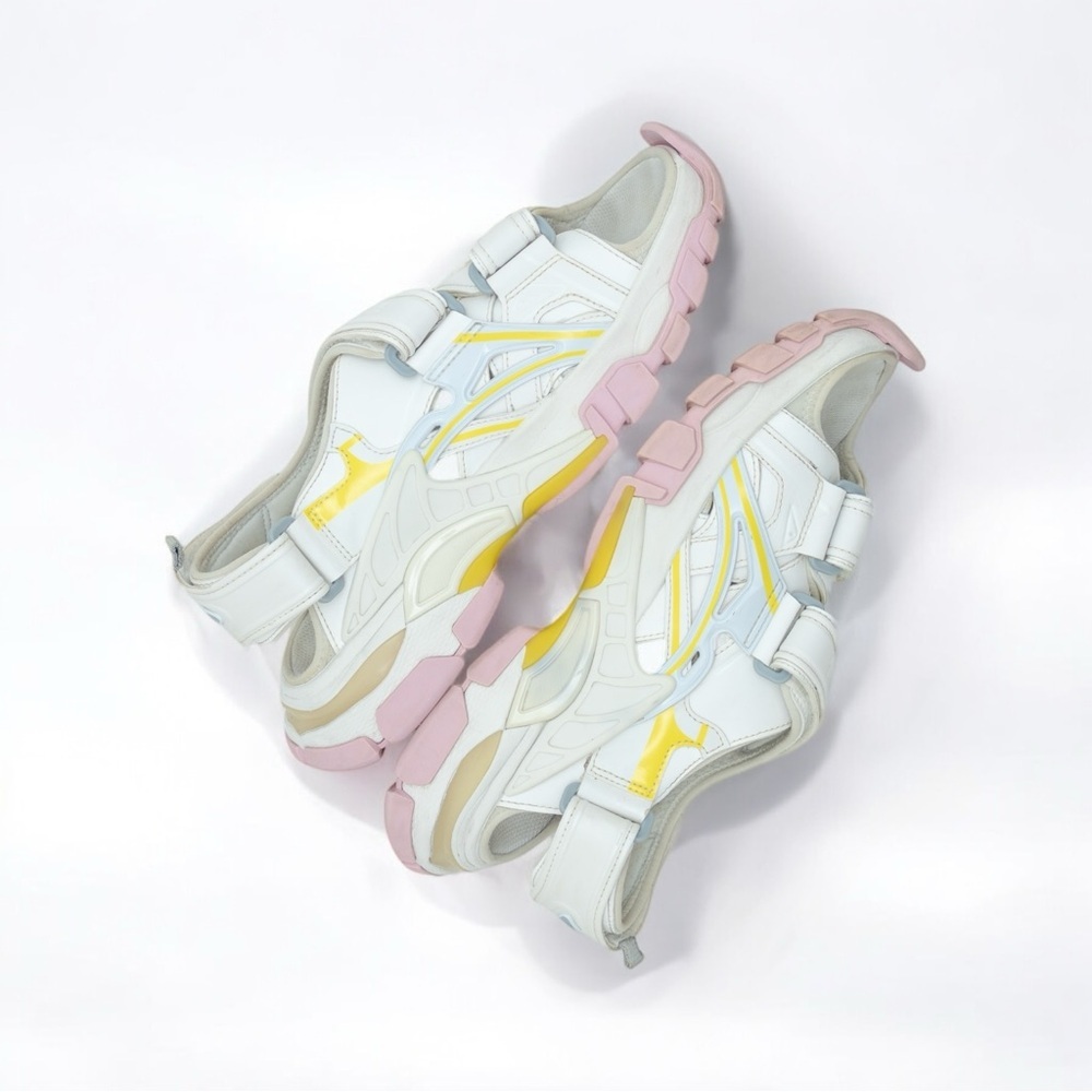 RARE Balenciaga White & Pink Track Sport Sandals US 10/ EU 40 - Picture 2 of 7